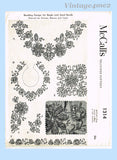 1940s Vintage McCall Embroidery Transfer 1314 Uncut Beading Motifs for Clothes