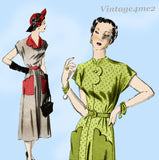 New York 709: 1950s Uncut Misses Street Dress Sz 38 B Vintage Sewing Pattern