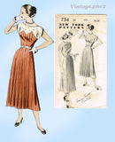 New York 734: 1950s Uncut Misses Designer Dress Sz 34 B Vintage Sewing Pattern