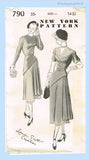 New York 790: 1950s Uncut Misses Afternoon Dress Vintage Sewing Pattern