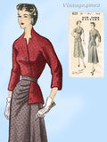 New York 825: 1950s Uncut Misses Designer Dress Sz 34 B Vintage Sewing Pattern