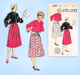1940s Vintage New York Sewing Pattern 840 Uncut Little Girls Suit Size 11