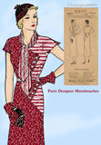 Pictorial Review 6022: 1930s Chic Uncut Misses Dress Sz 40 B Vintage Sewing Pattern