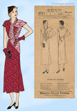 Pictorial Review 6022: 1930s Chic Uncut Misses Dress Sz 40 B Vintage Sewing Pattern