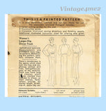 Pictorial Review 7985: 1930s Uncut Misses Evening Gown Sz 37 B Vintage Sewing Pattern