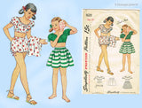 1940s Vintage Simplicity Pattern 1620 Little Girls Summer Play Suit Set Sz 10