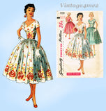 Simplicity 1159: 1950s Simple Misses Summer Dress Sz 32 B Vintage Sewing Pattern