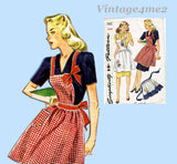 1940s Vintage Simplicity Sewing Pattern 1162 WWII Misses Full or Half Apron SM
