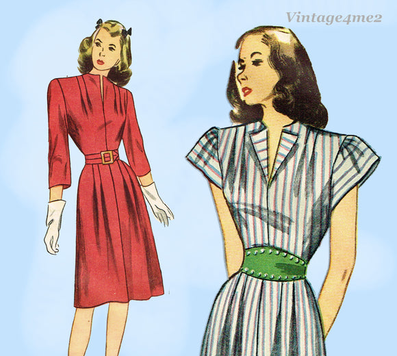 Simplicity 1552: 1940s Miises WWII Day Dress Sz 36 B Vintage Sewing Pattern