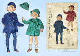 Simplicity 1625: 1930s Toddler Coat Leggings and Hat Sz2 Vintage Sewing Pattern