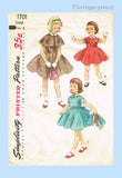 Simplicity 1701: 1950s Sweet Toddler Girls Dress Vintage Sewing Pattern