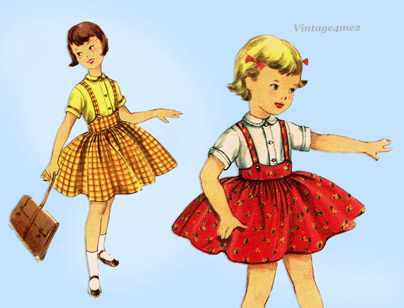 Simplicity 1702: 1950s Sweet Toddler Girls Dress Vintage Sewing Pattern