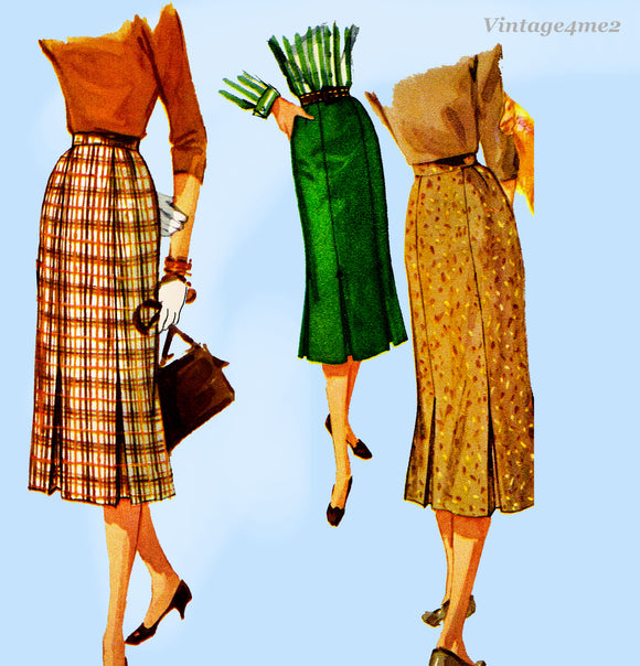 Simplicity 1731: 1950s Misses Flattering Slender Skirt Vintage Sewing Pattern