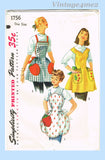 1950s Vintage Simplicity Sewing Pattern 1756 Uncut Strawberry Apron Fits All