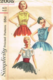 Simplicity 2005: 1950s Stunning Misses Tucked Blouse 32 B Vintage Sewing Pattern