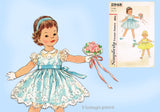 Simplicity 2948: 1950s Sweet Baby Girls Party Dress 6mos Vintage Sewing Pattern