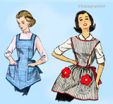 Simplicity 3702: 1960s Misses Apron w Applique Pockets Vintage Sewing Pattern A Cutie!