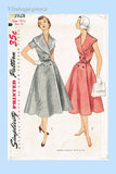 Simplicity 3928: 1950s Uncut Misses Sun Dress Sz 33 Bust Vintage Sewing Pattern