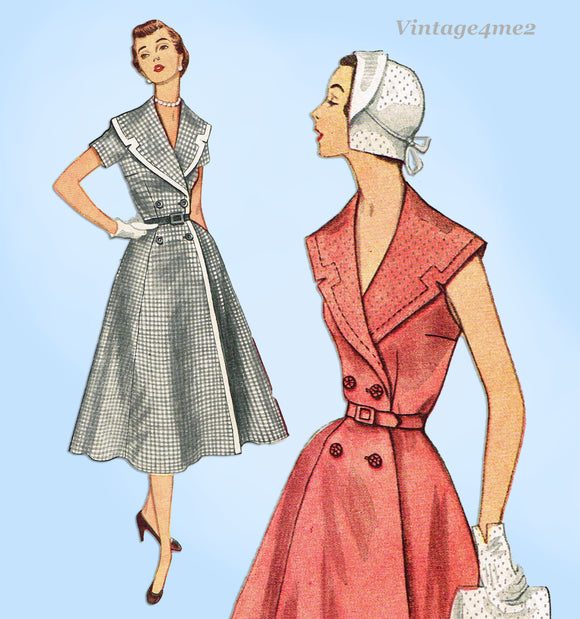 Simplicity 3928: 1950s Uncut Misses Sun Dress Sz 33 Bust Vintage Sewing Pattern