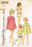 Simplicity 3956: 1960s Little Girls Bathing Suit & Cover Vintage Sewing Pattern