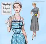 1940s Simplicity Designer Vintage Sewing Pattern 8261 Misses Tucked Dress Sz 34 Bust