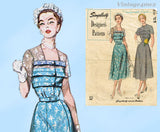 1940s Simplicity Designer Vintage Sewing Pattern 8261 Misses Tucked Dress Sz 34 Bust