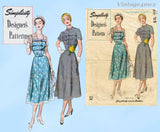 1940s Simplicity Designer Vintage Sewing Pattern 8261 Misses Tucked Dress Sz 34 Bust