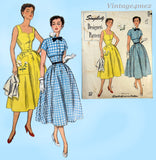 Simplicity Designer 8283: 1950s Uncut Misses Sun Dress 34 B Vintage Sewing Pattern