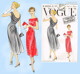 Vogue 4826: 1950s Uncut Misses Cocktail Dress Sz 32 B Vintage Sewing Pattern