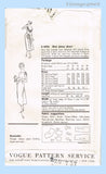 Vogue 4826: 1950s Uncut Misses Cocktail Dress Sz 32 B Vintage Sewing Pattern
