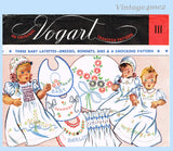1940s Vintage Vogart Embroidery Transfer 111 Sweet Uncut Layette Motifs
