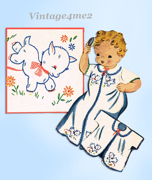 1940s Vintage Vogart Embroidery Transfer 239 Sweet Uncut Baby Layette Trims & Bibs