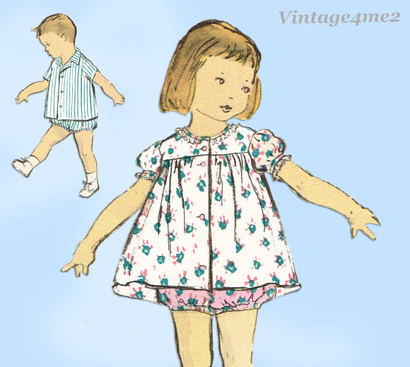 Vogue 2770: 1950s Baby Girls or Boys Top & Bloomers Sz 1 Vintage Sewing Pattern