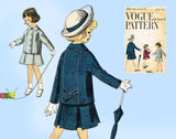 1950s Vintage Vogue Sewing Pattern 2845 Cute Toddler Girls 2 Piece Suit Size 3