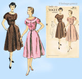 Vogue 3401: 1950s Lovely Misses Day Dress Size 33 Bust Vintage Sewing Pattern