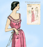 Vogue 6922: 1950s Uncut Misses Nightgown 34-36 B Vintage Sewing Pattern