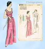 Vogue 6922: 1950s Uncut Misses Nightgown 34-36 B Vintage Sewing Pattern