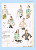 1940s Vintage Advance Sewing Pattern 3994 Misses WWII Blouse Size 30 Bust