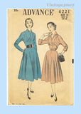 Advance 6221: 1950s Stunning Misses Street Dress Size 32 B Vintage Sewing Pattern