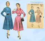 Advance 6221: 1950s Stunning Misses Street Dress Size 32 B Vintage Sewing Pattern