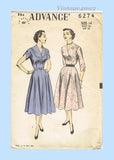 Advance 6274: 1950s Uncut Misses Street Dress Sz 32 Bust Vintage Sewing Pattern