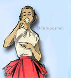 1950s Vintage Advance Sewing Pattern 7751 Cute Misses Scallop Cocktail Apron Fits All