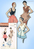 1950s Vintage Butterick Sewing Pattern 5539 Cute Tea Aprons Fits All