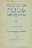 1920s Mary Brooks Picken Woman's Institute Sewing Book 14 B-2 Lingerie Blouses