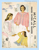 1940s Vintage McCall's Sewing Pattern 1335 Uncut Misses Bedjacket Size Small