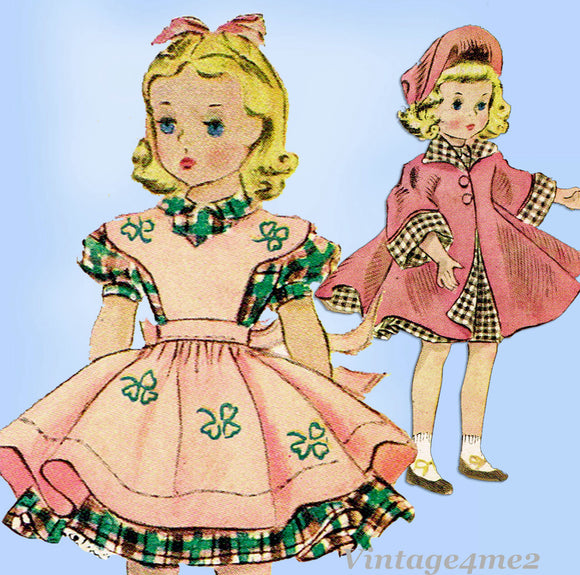 1950s Vintage McCalls Pattern 1717 Rare Maggie & Alice Doll Clothes 18 inch
