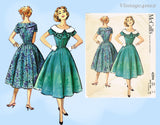 McCall's 4394: 1950s Cute Misses Party Dress Size 34 B Vintage Sewing Pattern