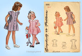 Simplicity 1095: 1940s Cute WWII Toddler Girls Dress Sz 2 Vintage Sewing Pattern