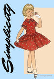 1950s Original Vintage Simplicity Pattern 1249 Toddler Girls Dress Size 5