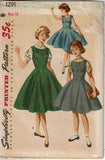 Simplicity 1291: 1950s Classic Little Girls Jumper Dress Vintage Sewing Pattern